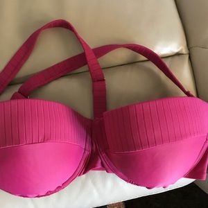 Bikini top/ bra ~ size. 3X 24W ~ 26 W ~ pink Padded, adjustable straps